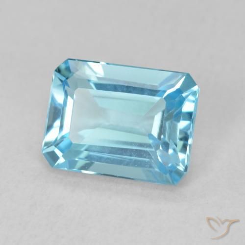 Topázio Azul Suíço Natural 1.90ct, Corte Octógono / Esmeralda, VVS
