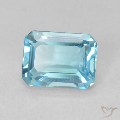 Topázio Azul Suíço Natural 1.90ct, Corte Octógono / Esmeralda, VVS