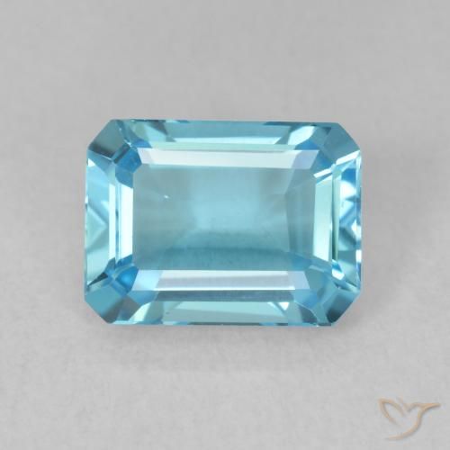 1.89ct Natural Azul Suíço Topázio, Corte Esmeralda, VVS