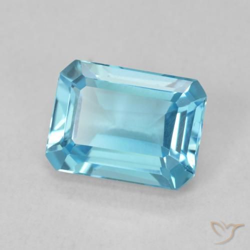 Topázio Azul Suíço Natural 1.89ct, Corte Octógono / Esmeralda, VVS
