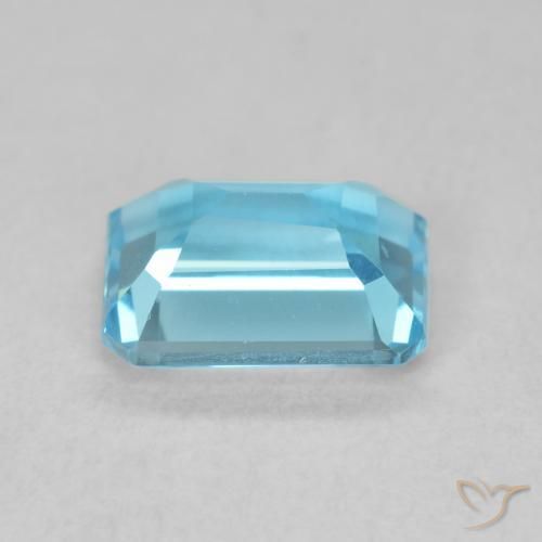 Topázio Azul Suíço Natural 1.89ct, Corte Octógono / Esmeralda, VVS