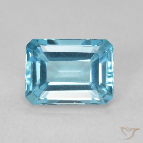 1.93ct Natural Azul Suíço Topázio, Corte Esmeralda, VVS