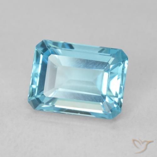 Topázio Azul Suíço Natural 1.93ct, Corte Octógono / Esmeralda, VVS