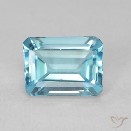 1.83ct Natural Azul Suíço Topázio, Corte Esmeralda, VVS