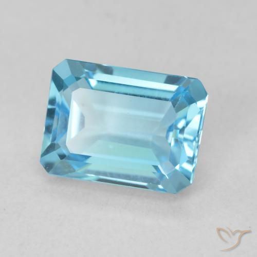 Topázio Azul Suíço Natural 2.04ct, Corte Octógono / Esmeralda, VVS