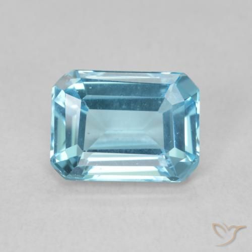 1.78ct Natural Azul Suíço Topázio, Corte Esmeralda, VVS