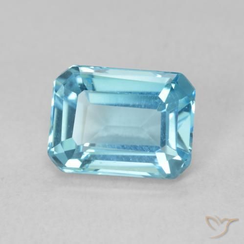 Topázio Azul Suíço Natural 1.78ct, Corte Octógono / Esmeralda, VVS