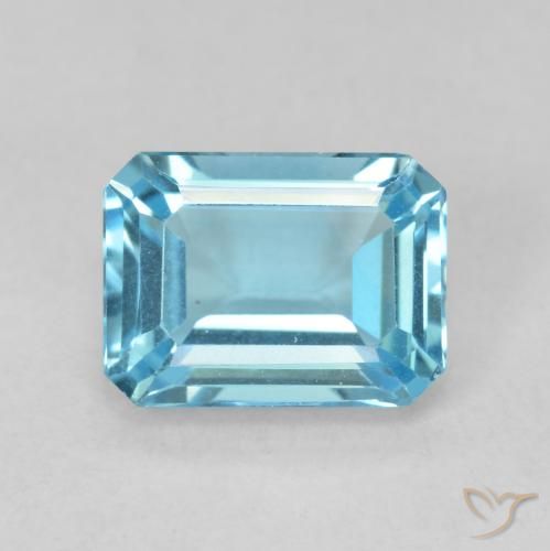1.93ct Natural Azul Suíço Topázio, Corte Esmeralda, VVS-VS