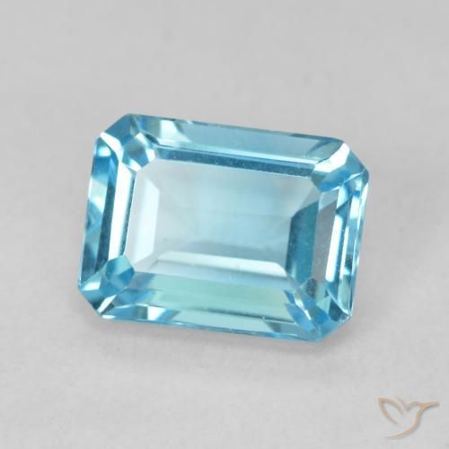 Topázio Azul Suíço Natural 1.93ct, Corte Octógono / Esmeralda, VVS-VS