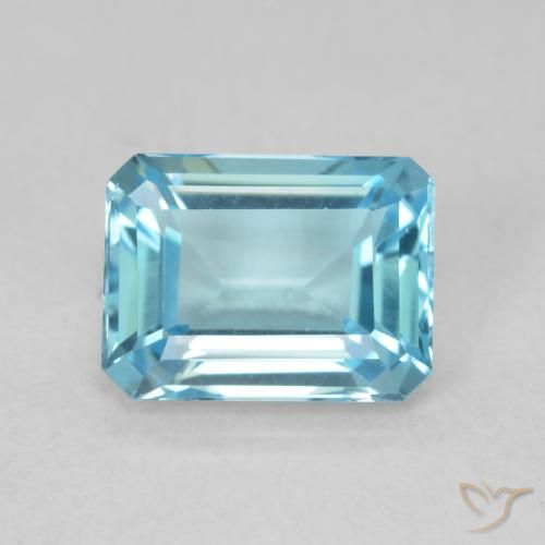 1.92ct Natural Azul Suíço Topázio, Corte Esmeralda, VVS