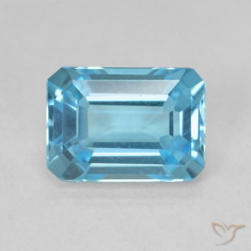 1.82ct Natural Azul Suíço Topázio, Corte Esmeralda, VVS
