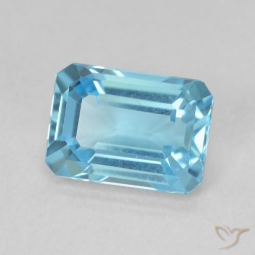 Topázio Azul Suíço Natural 1.82ct, Corte Octógono / Esmeralda, VVS