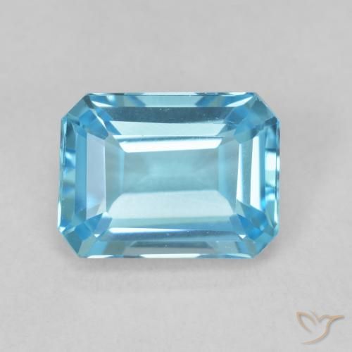 1.90ct Natural Azul Suíço Topázio, Corte Esmeralda, VVS