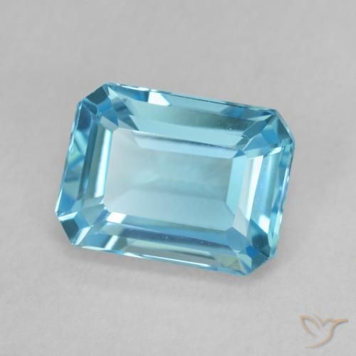 Topázio Azul Suíço Natural 1.90ct, Corte Octógono / Esmeralda, VVS