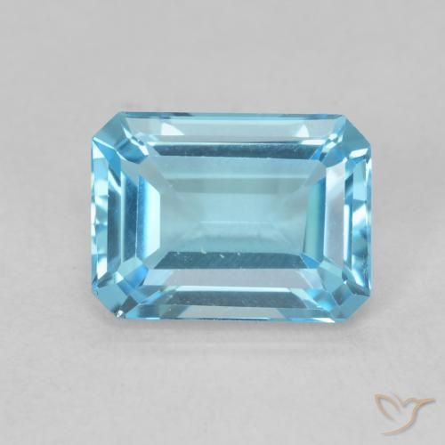 1.91ct Natural Azul Suíço Topázio, Corte Esmeralda, VVS
