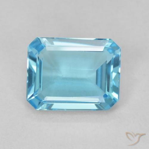 1.72ct Natural Azul Suíço Topázio, Corte Esmeralda, VVS