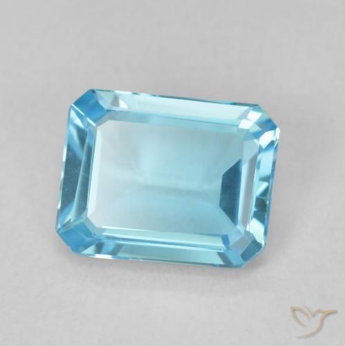 Topázio Azul Suíço Natural 1.72ct, Corte Octógono / Esmeralda, VVS