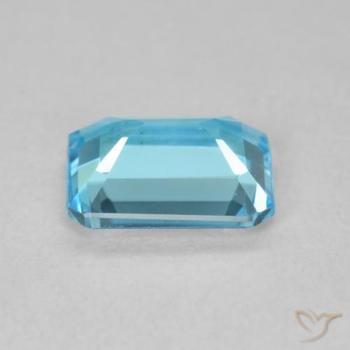 Topázio Azul Suíço Natural 1.72ct, Corte Octógono / Esmeralda, VVS