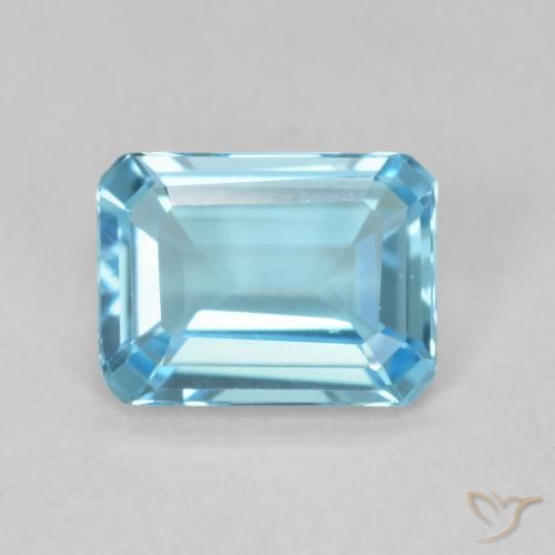 1.64ct Natural Azul Suíço Topázio, Corte Esmeralda, VVS