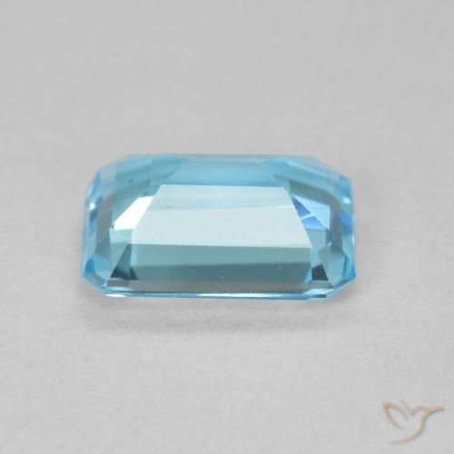 Topázio Azul Suíço Natural 1.64ct, Corte Octógono / Esmeralda, VVS