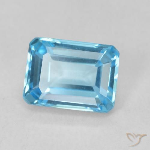 Topázio Azul Suíço Natural 2.00ct, Corte Octógono / Esmeralda, VVS-VS