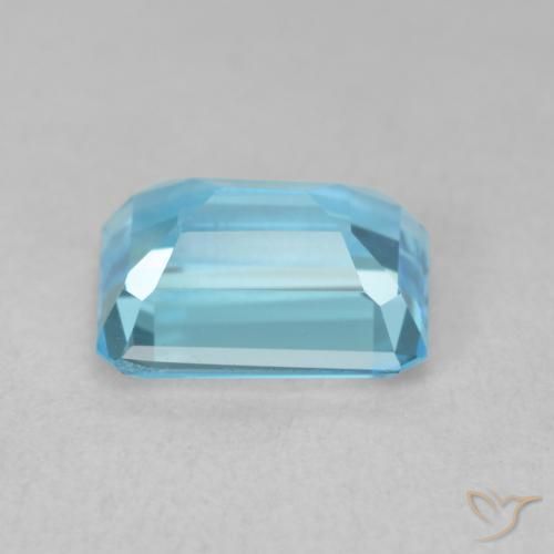 Topázio Azul Suíço Natural 2.00ct, Corte Octógono / Esmeralda, VVS-VS