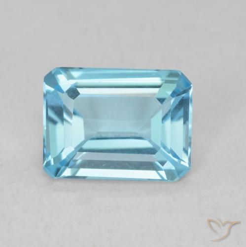 1.70ct Natural Azul Suíço Topázio, Corte Esmeralda, VVS-VS