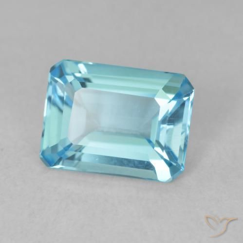 Topázio Azul Suíço Natural 1.70ct, Corte Octógono / Esmeralda, VVS-VS