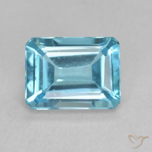 1.98ct Natural Azul Suíço Topázio, Corte Esmeralda, VVS-VS