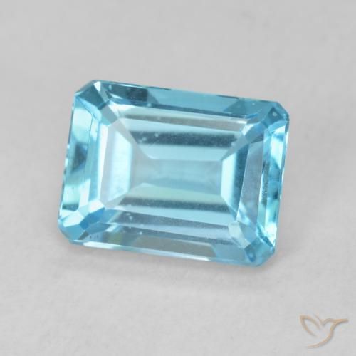 Topázio Azul Suíço Natural 1.98ct, Corte Octógono / Esmeralda, VVS-VS