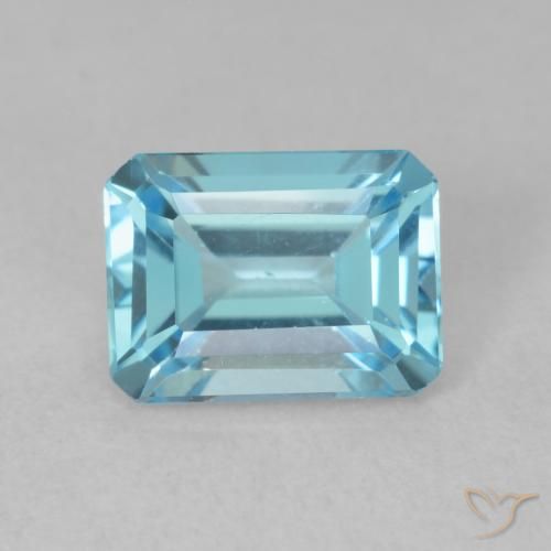 1.88ct Natural Azul Suíço Topázio, Corte Esmeralda, VVS-VS