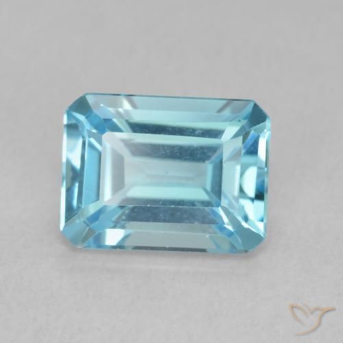 Topázio Azul Suíço Natural 1.88ct, Corte Octógono / Esmeralda, VVS-VS