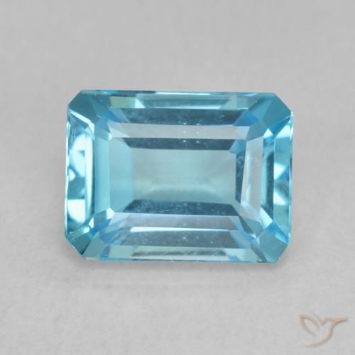 2.09ct Natural Azul Suíço Topázio, Corte Esmeralda, VVS-VS