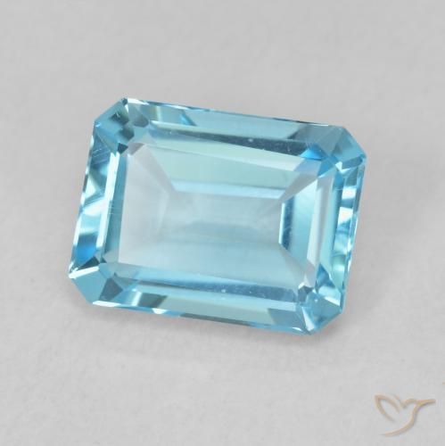 Topázio Azul Suíço Natural 1.94ct, Corte Octógono / Esmeralda, VVS-VS