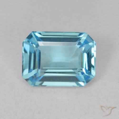 1.86ct Natural Azul Suíço Topázio, Corte Esmeralda, VVS-VS