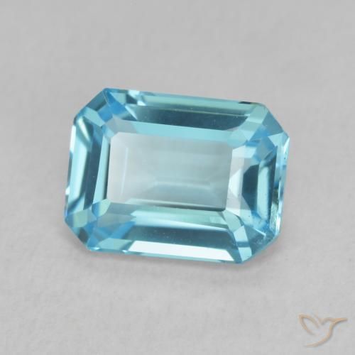 Topázio Azul Suíço Natural 1.86ct, Corte Octógono / Esmeralda, VVS-VS