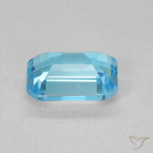 Topázio Azul Suíço Natural 1.86ct, Corte Octógono / Esmeralda, VVS-VS