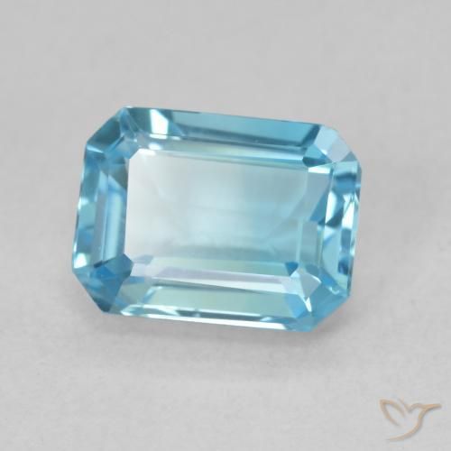 Topázio Azul Suíço Natural 2.03ct, Corte Octógono / Esmeralda, VVS