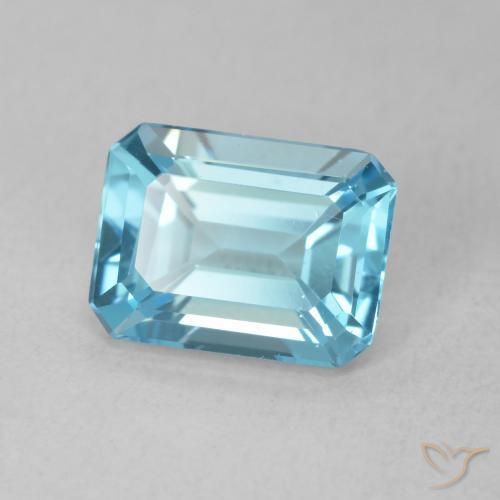 Topázio Azul Suíço Natural 1.74ct, Corte Octógono / Esmeralda, VVS