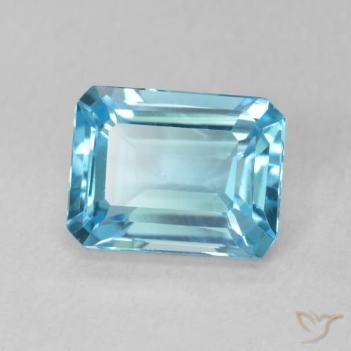 Topázio Azul Suíço Natural 2.04ct, Corte Octógono / Esmeralda, VS