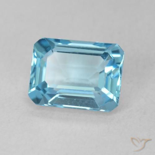 Topázio Azul Suíço Natural 1.93ct, Corte Octógono / Esmeralda, VVS-VS