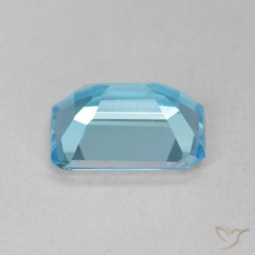 Topázio Azul Suíço Natural 1.74ct, Corte Octógono / Esmeralda, VVS-VS