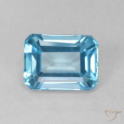 2.04ct Natural Azul Suíço Topázio, Corte Esmeralda, VVS-VS