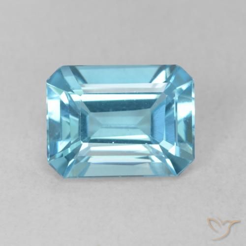 1.81ct Natural Azul Suíço Topázio, Corte Esmeralda, VVS-VS