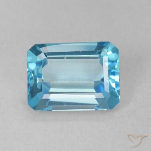 1.86ct Natural Azul Suíço Topázio, Corte Esmeralda, VVS-VS