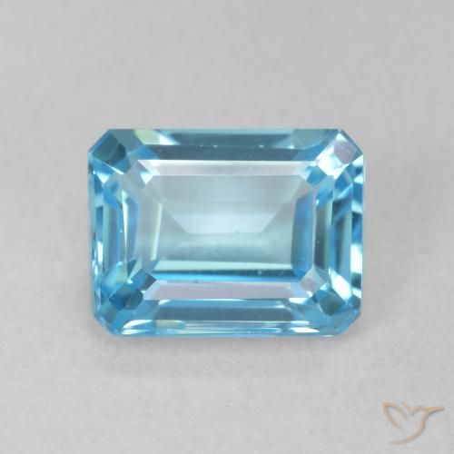 2.05ct Natural Azul Suíço Topázio, Corte Esmeralda, VVS-VS