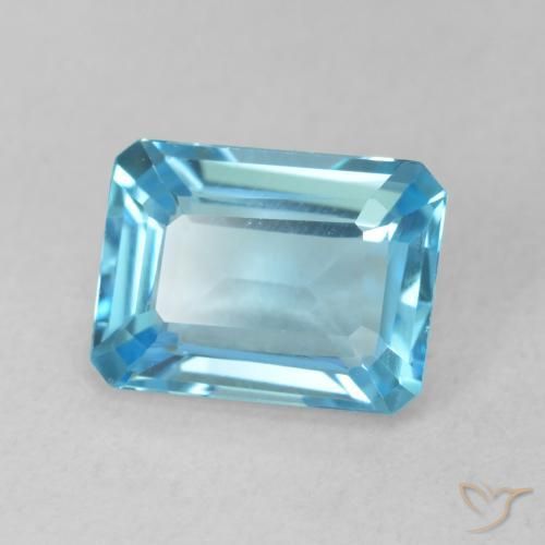 Topázio Azul Suíço Natural 2.06ct, Corte Octógono / Esmeralda, VVS-VS