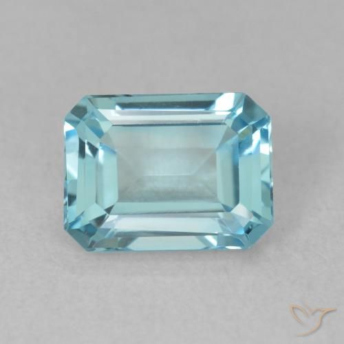 1.89ct Natural Azul claro Topázio, Corte Esmeralda, VS