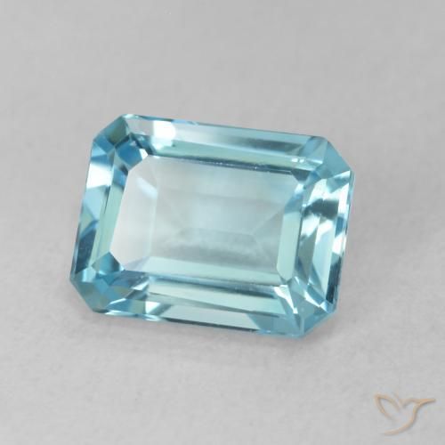 Topázio Azul claro Natural 1.89ct, Corte Octógono / Esmeralda, VS