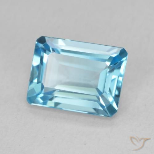 Topázio Azul Suíço Natural 1.91ct, Corte Octógono / Esmeralda, VVS